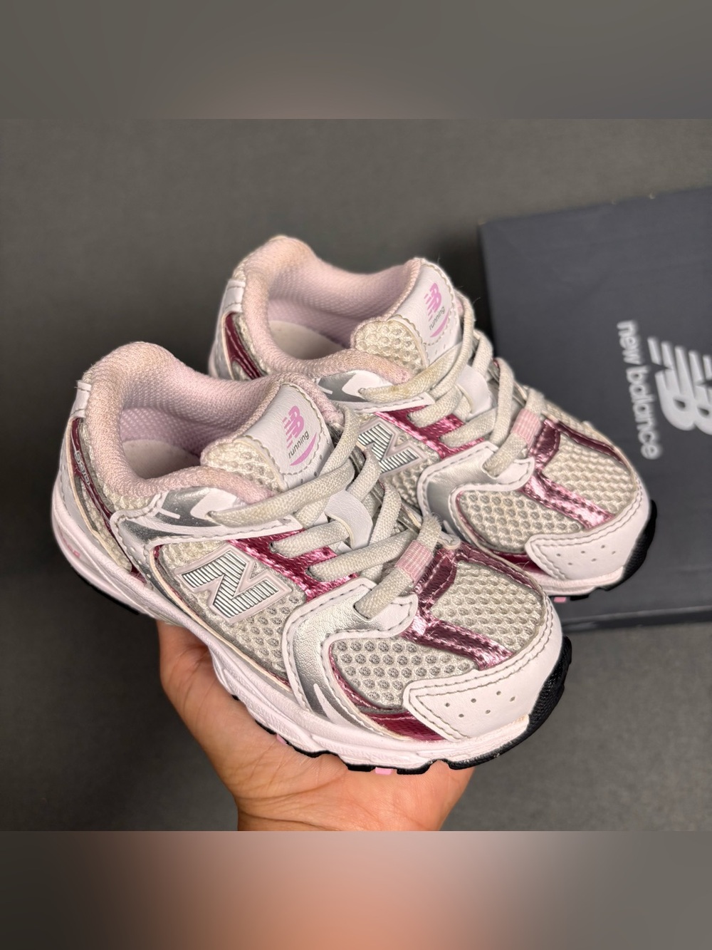 New Balance 530 ‘Metallic Pink/White’ Toddler Sneakers Size 7C